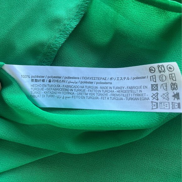 🔥 New Zara I Emerald Green Long Sleeve Ruffled Chiffon Shirts I Size S - Picture 6 of 6